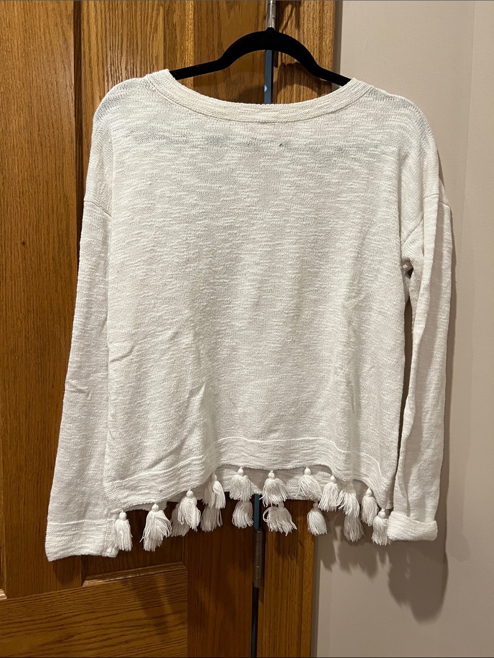 Lilly Pulitzer Tassel Hem Lightweight White Sweater